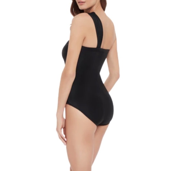NEW Magicsuit by Miraclesuit Goddess One Shoulder One Piece Swimsuit in Black 8 - Picture 3 of 5